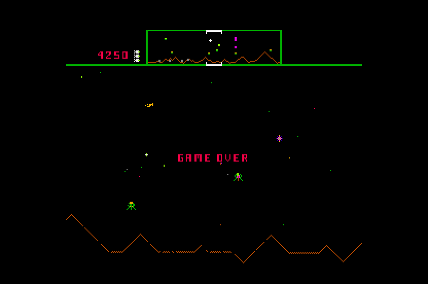 Defender atari screenshot